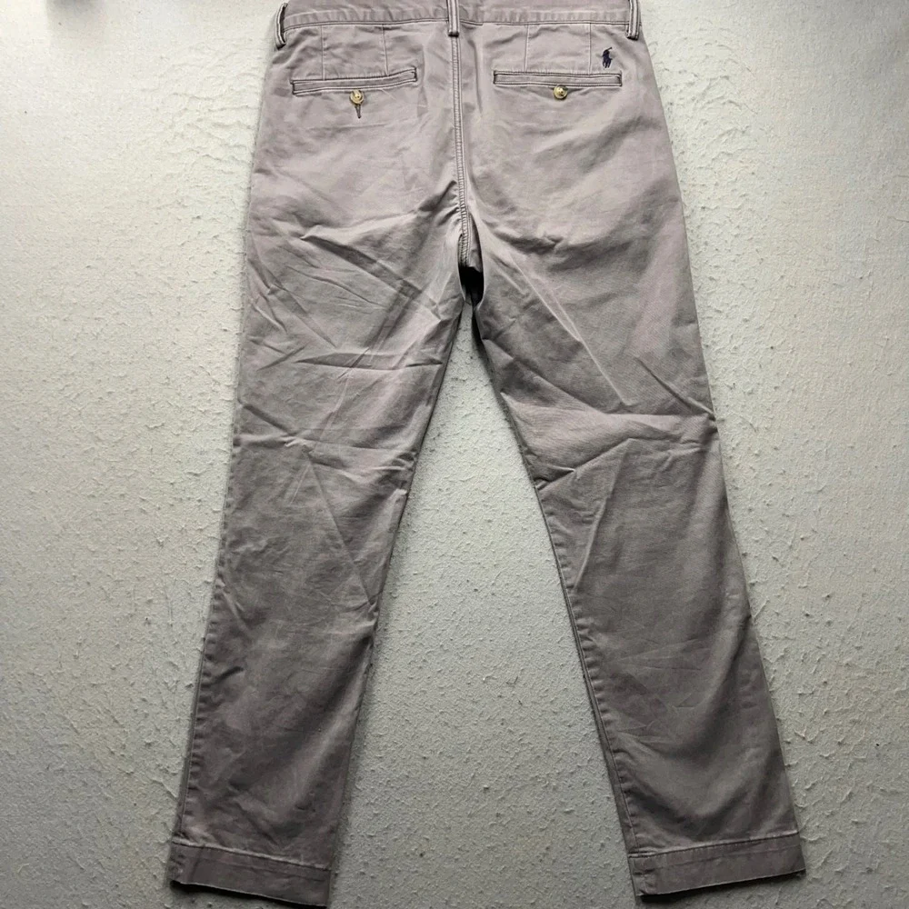 Polo Ralph Lauren Mens Stretch Slim Fit Chino Pants Grey 31x30 Cotton Blend 2242